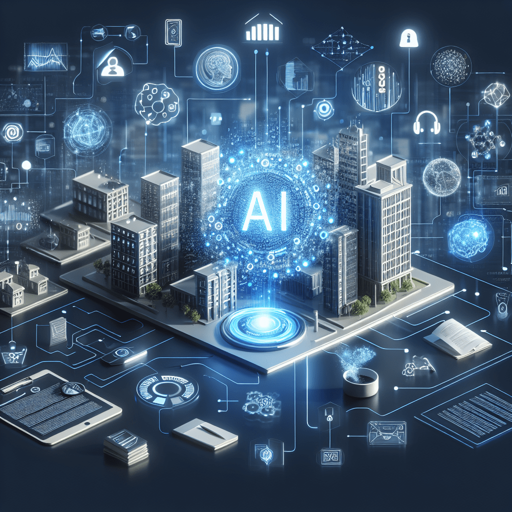 Représentation visuelle des technologies IA dans la gestion immobilière