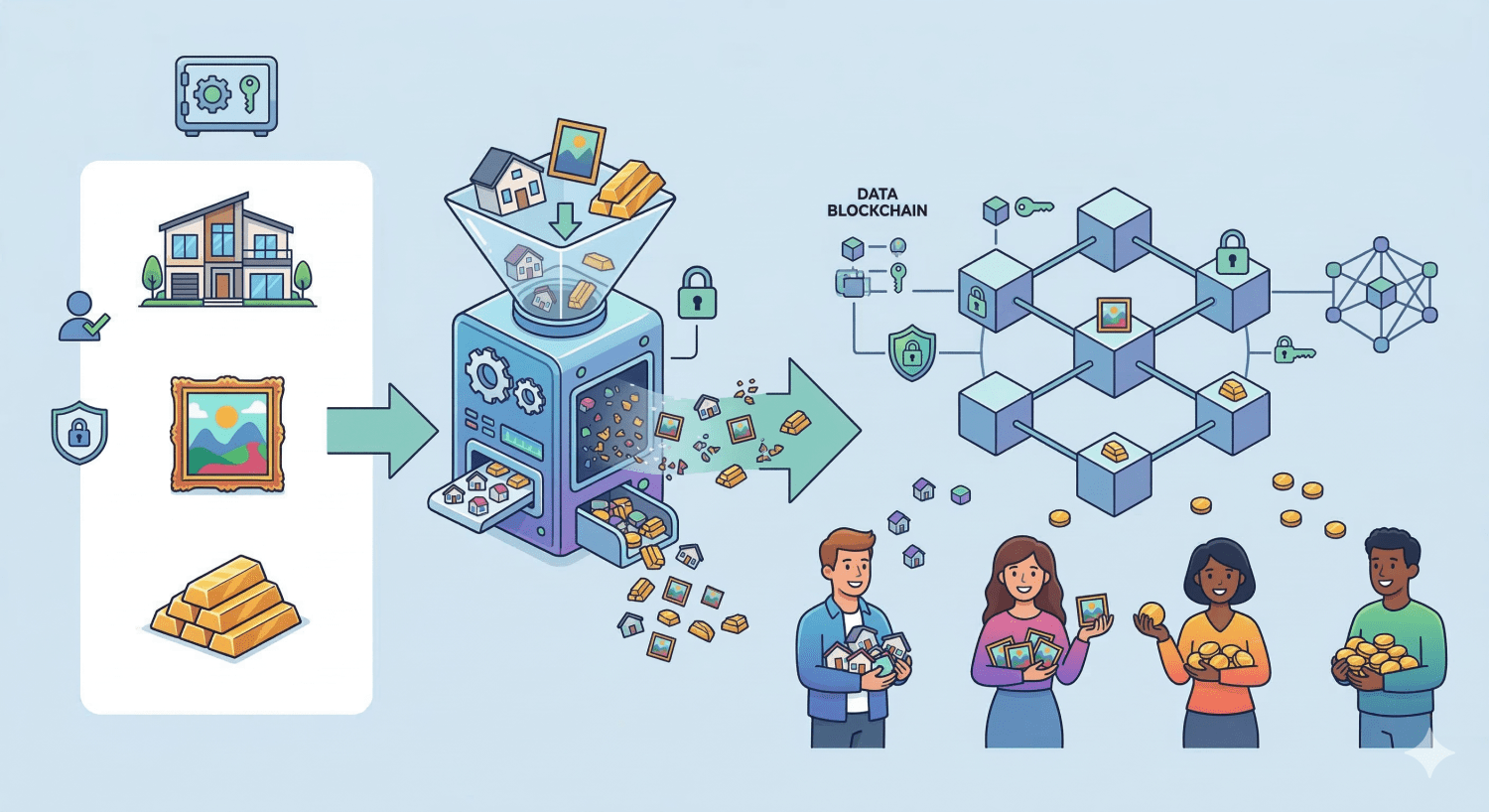 illustration de la tokenisation des objets physiques sur la blockchain