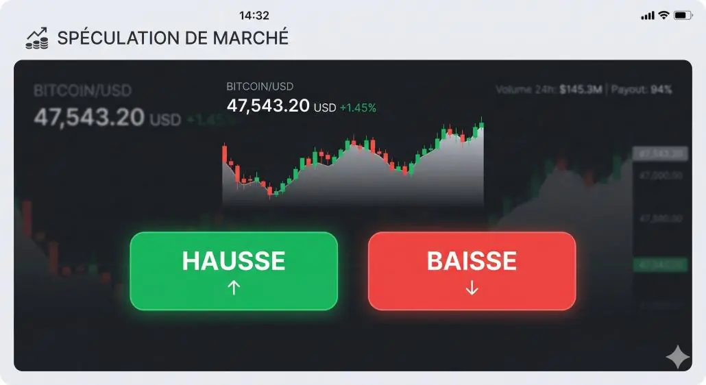 Illustration d'une plateforme d'investissement spéculatif