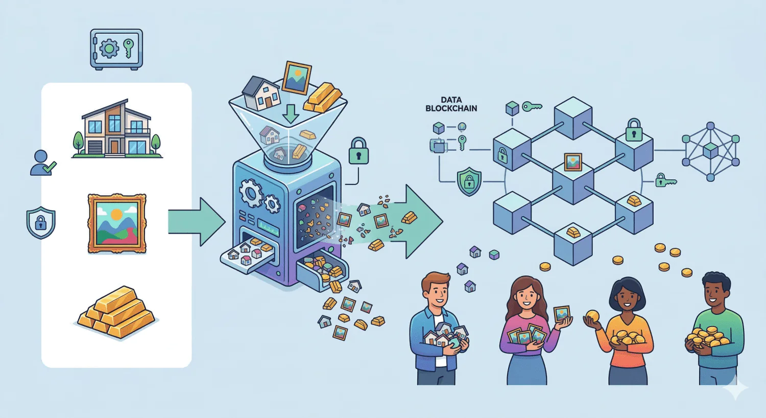 illustration de la tokenisation des objets physiques sur la blockchain